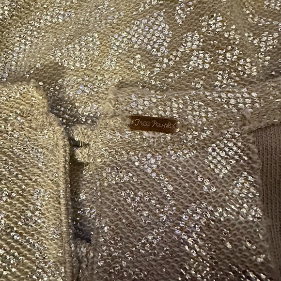 free people Silver and Tan Knit Button Back Sleeveless Knit Crop Top - Picture 8 of 12